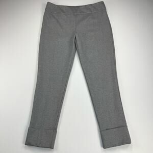 Estelle and Finn Wide Cuff Pull On Ponte Pants Gray Style 7721 Size 10